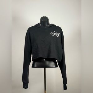 Gemini black cropped hoodie